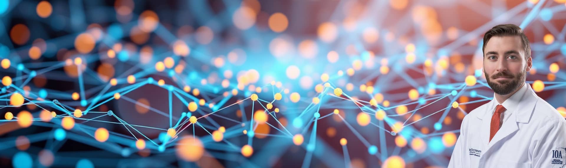 AI and Medicine on digital background